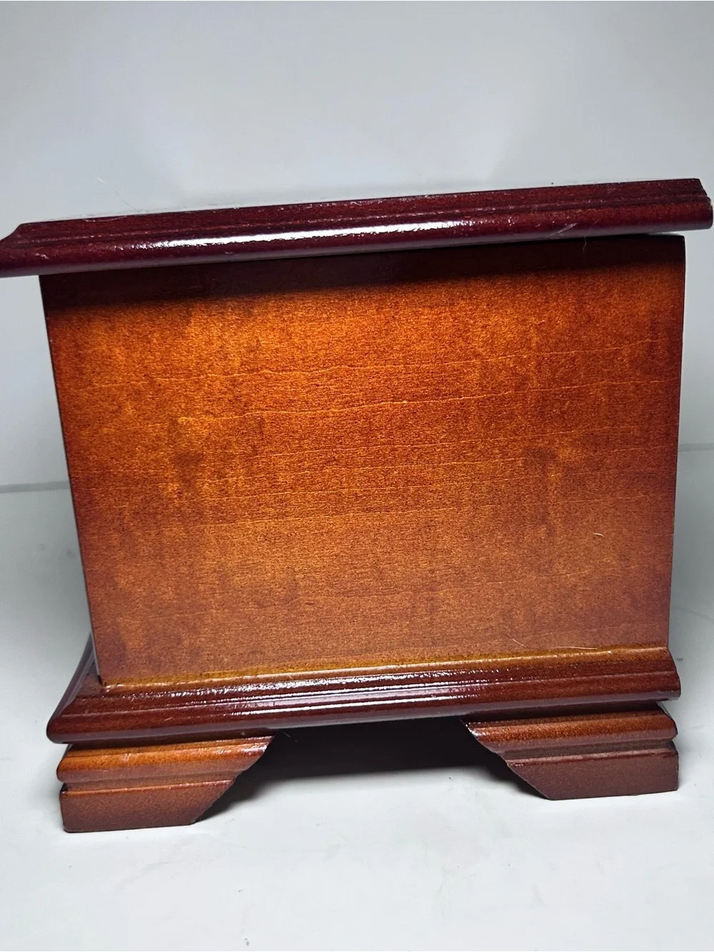 Vintage Mahogany Jewelry Box Wooden with Mirror